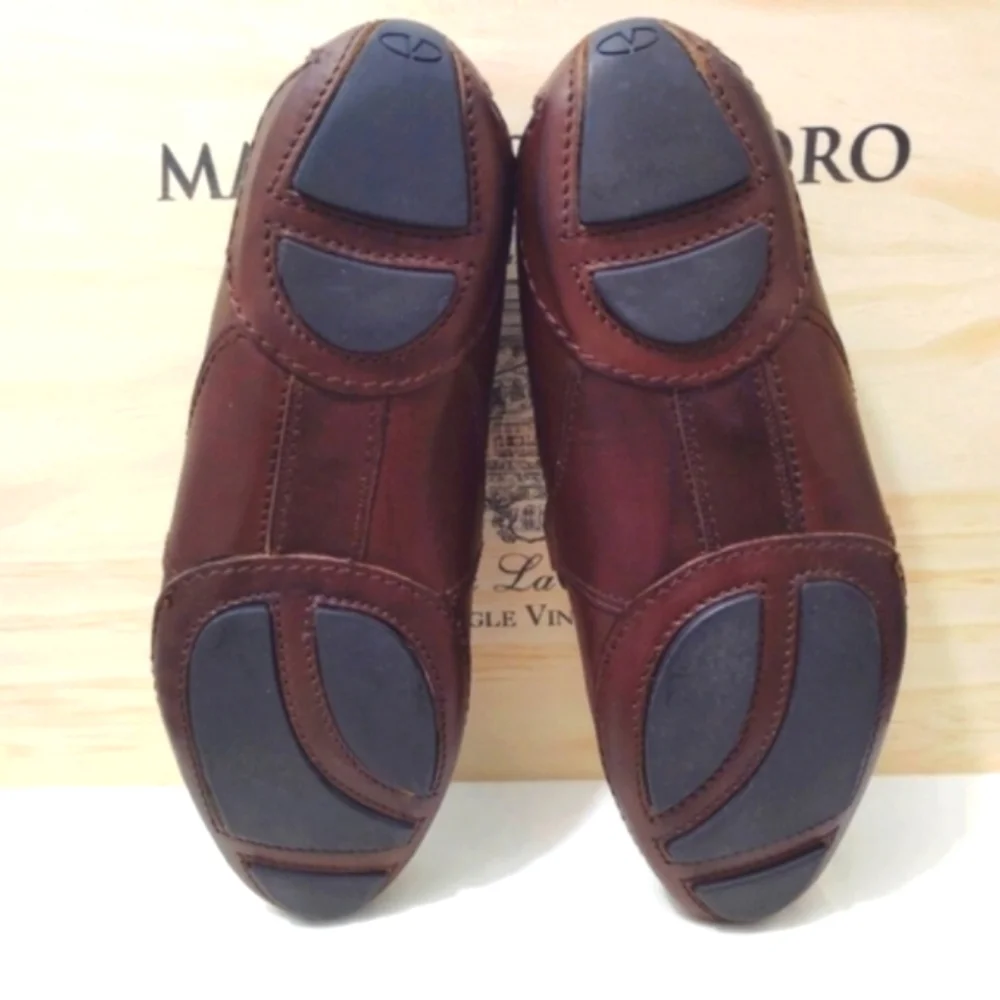Valentino Garavani Shoes Italian Leather Loafers Brown Dust Bag Mens US 8